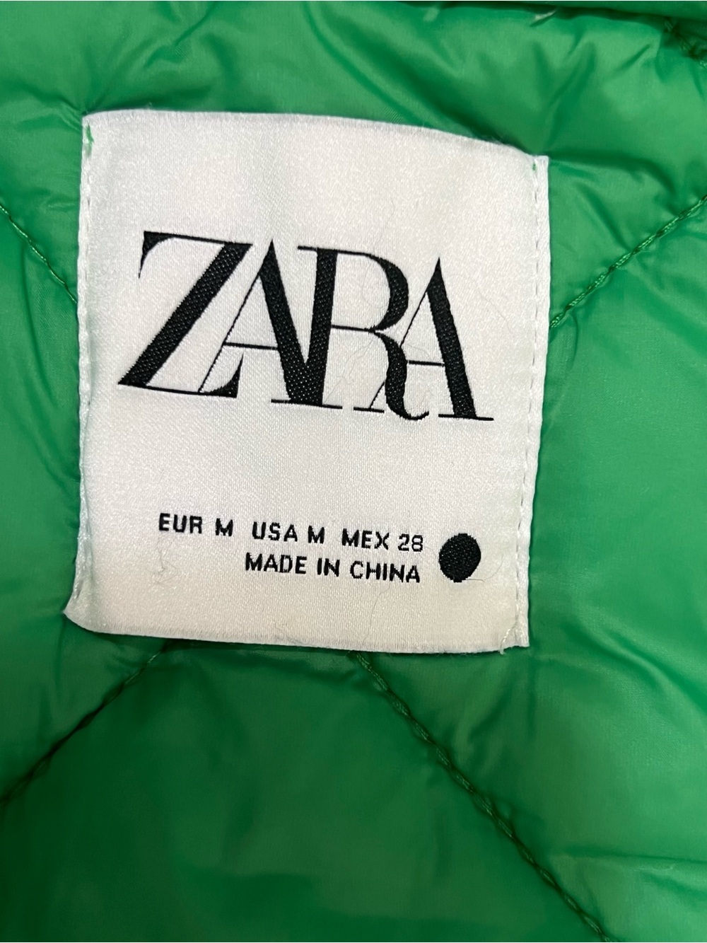 Zara Women’s Size M US Long Sleeves Hooded Quilted Short Jacket Green - Picture 14 of 16